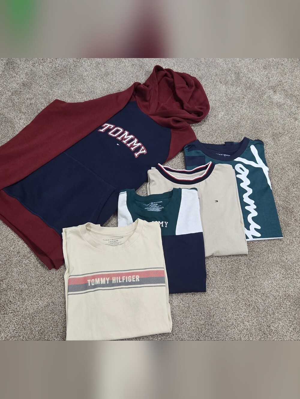 Tommy Hilfiger Boys L 14-16 Shirts And Hoodie Bundle 5 Piece Lot
